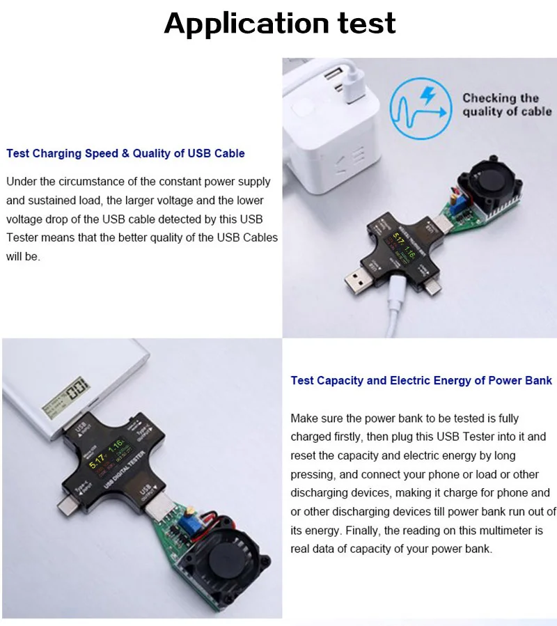 Usb Digital Multimeter Amperage Power Capacity Reader Usb C Current ...