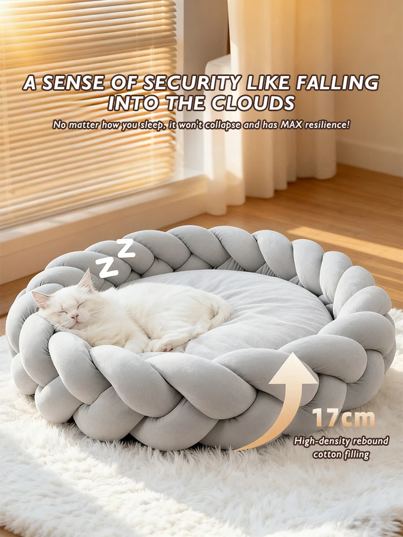 New Hand-knitted cat House Dog House Creative Machine Wash Thick Suff High-end Dog Bed Pet House1