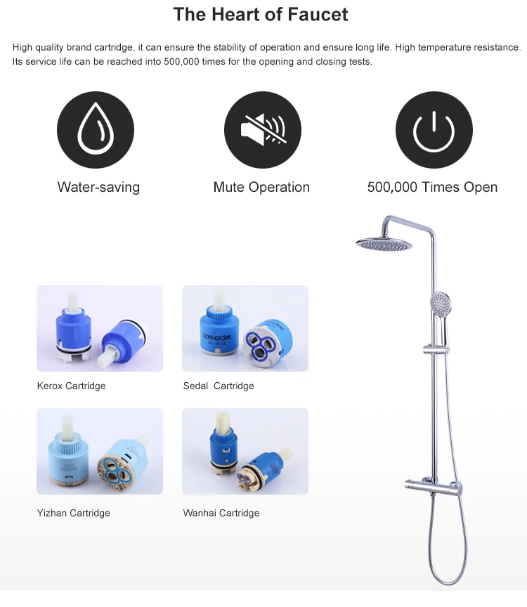 Juego de ducha termostática para baño de 3 funciones