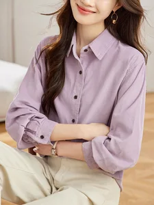 Factory Direct Purple Shirt Long Sleeve Top Women's