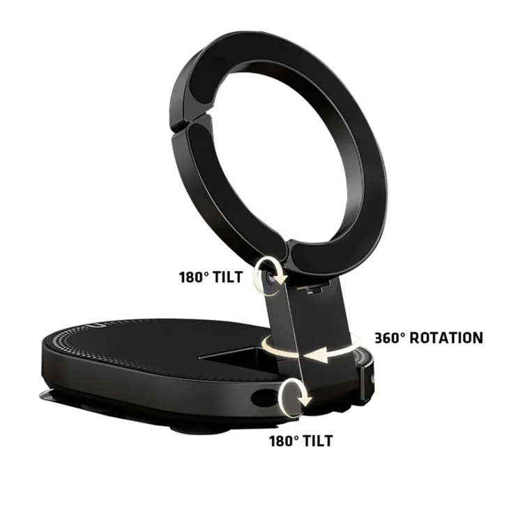 Suction Cup Magnetic Phone Holder Climbing Buckle Folding Rotating Three-in-one Multi-function Dustproof Mobile Phone Holder