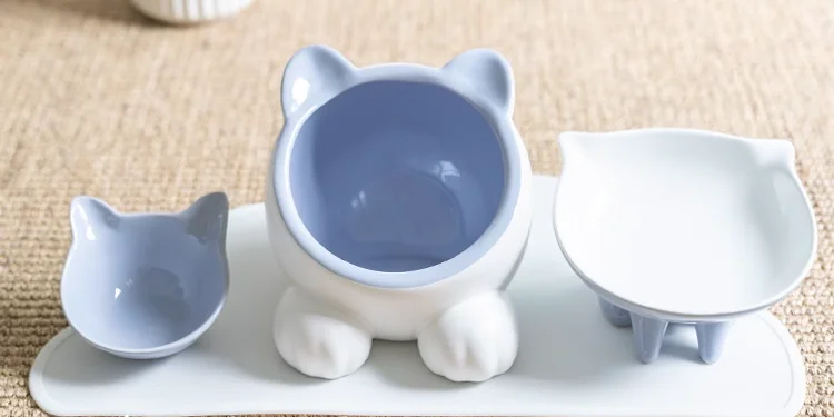 Wholesale Best Seller Eco-Friendly Cat Bowl Chubby Cute Pet Food Water Bowl Raised Design for Cats factory