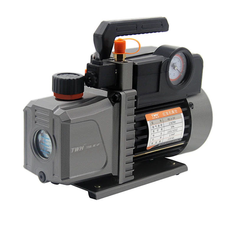 1 Stage 1L 3cfm Single Stage Mini air Vacuum Pump with Pressure Gauge HAVC Vacuum Pump
