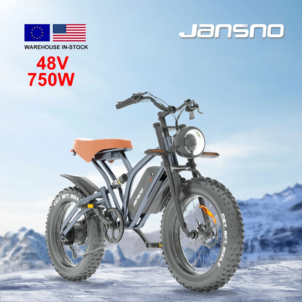 JANSNO X50 Vélo Électrique 20*4.0 Pneu 750W Moteur 40Km/h 12.8Ah Batterie