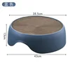 Blue cat scratching post