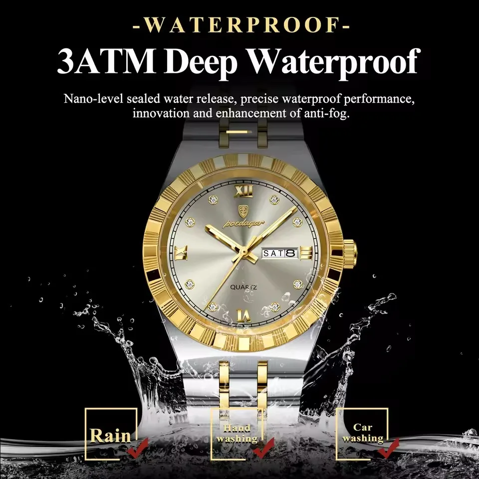 POEDAGAR 872 Men's Luminous Quartz Watch