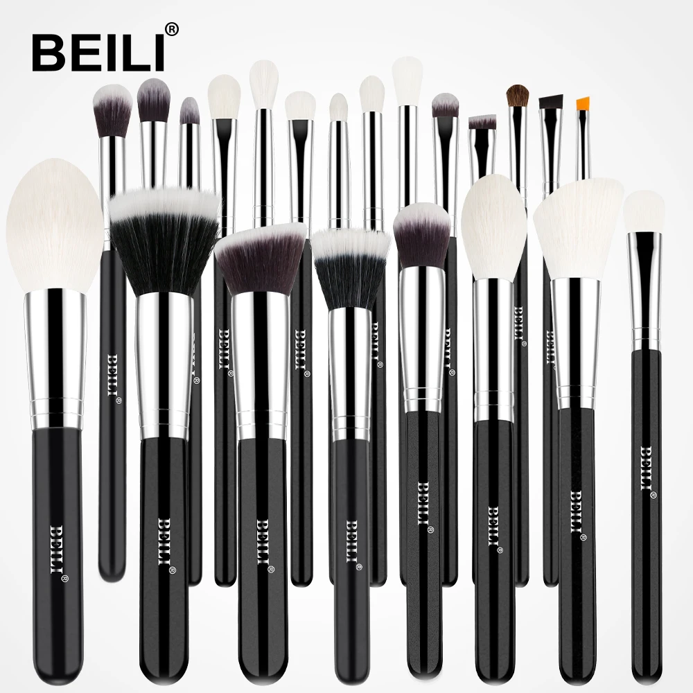 BEILI 22pcs natural goat hair foundation powder Eyeline Eyebrow professional black Powder Concealer 