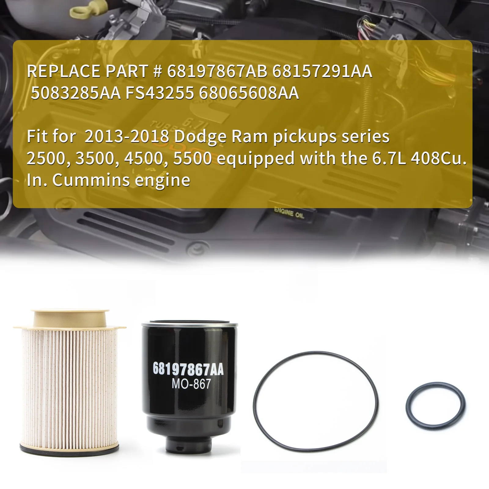 diesel fuel filter water separator kit