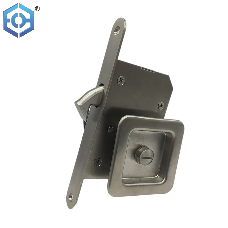 Square Stainless Steel 304 BK Function Patio Sliding Door Concealed Handle Lock Without Key