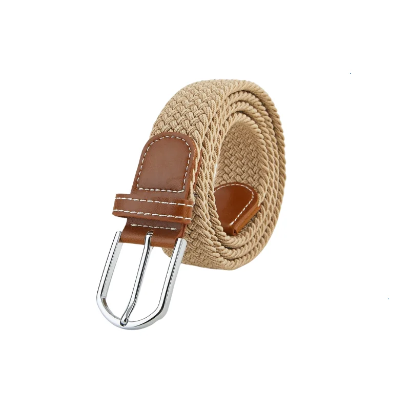 Braided Stretch Elastic Belt with Pin Oval Buckle PU Loop End Tip Mile High Life | Braided Stretch Elastic Belts | Pin Oval  main image 4