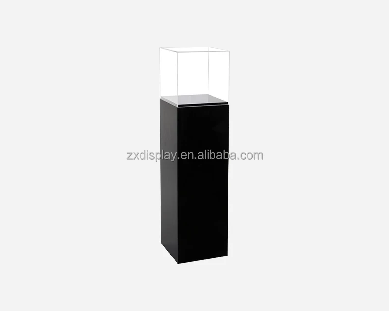 Factory Customized Transparent Acrylic Display case Museum Display Case Black White Acrylic Plinth Display Wholesale Clear