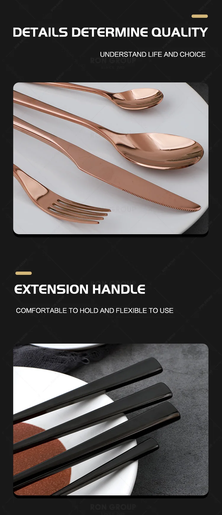 Wholesale Rose Gold Vintage Hotel Restaurant Stainless Steel Flatware Spoon Fork Knife Cutlery Luxury Wedding Silverware Set