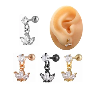 Xinfocus 16G Marquise CZ Labret Piercing Tragus Cartilage Earring Ear Stud Ring Trendy Sale Fashion Piercing