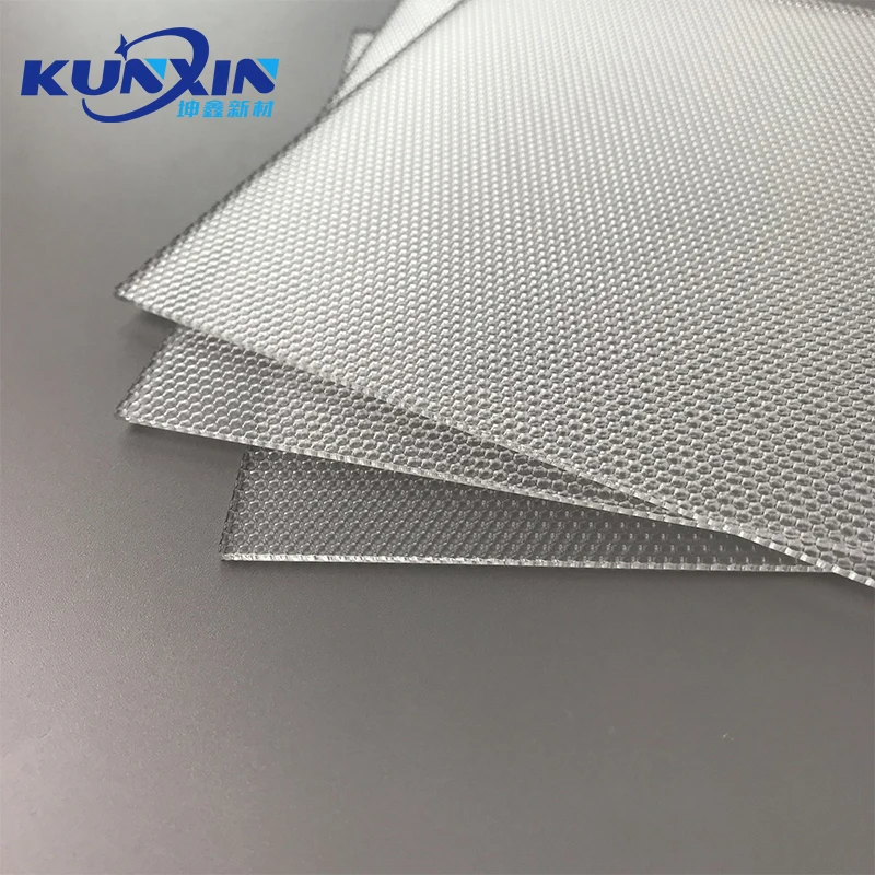 PMMA Plastic Decorative Acrylic Sheet Anti Glare Transparent Patterned  Acrylic Sheet Honeycomb Textured Acrylic Plate