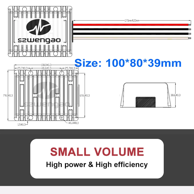 Convertitore Step-Down Impermeabile 48V A 24V 20A 480W - Per Impianti Solari, Barche, Camper