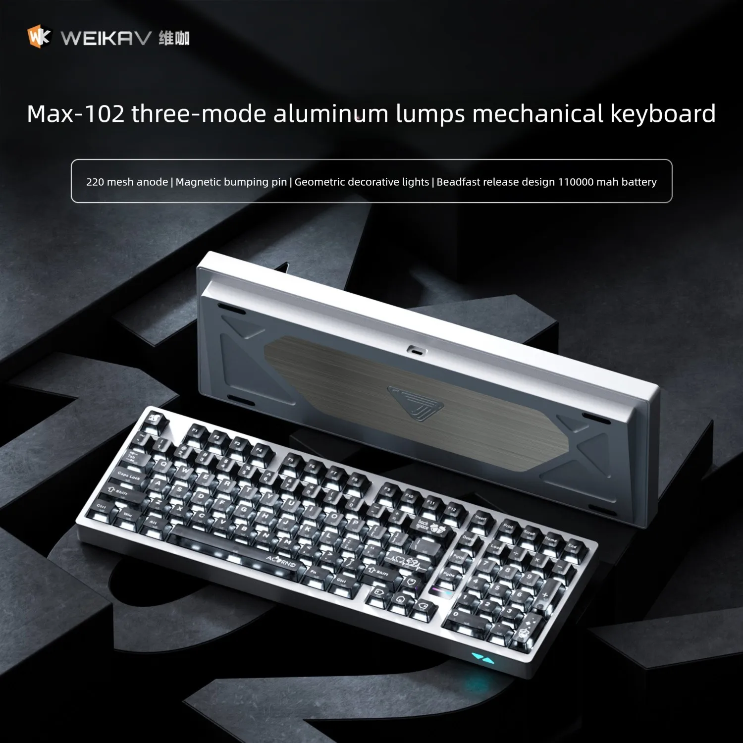 Weikav Max102 Rgb Keyboard Mekanik Nirkabel Keyboard Proyeksi Baru Hot Swap Qmk/via Gasket Barebone Paduan Aluminium - Buy Product on Alibaba.com