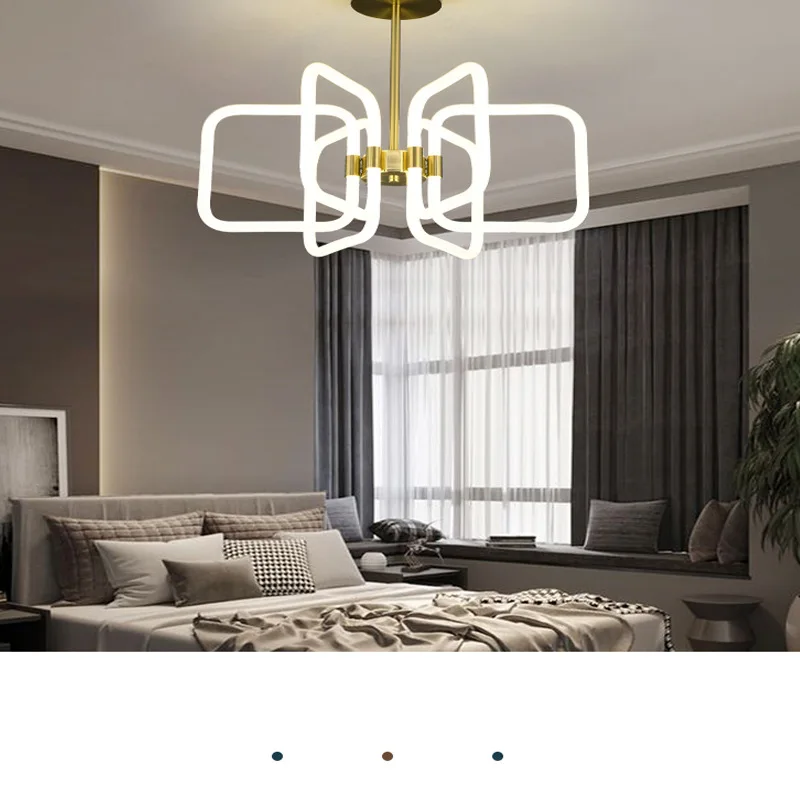 New style golden chandelier simple Lighting Fixtures For Office led pendant lights brass indoor light