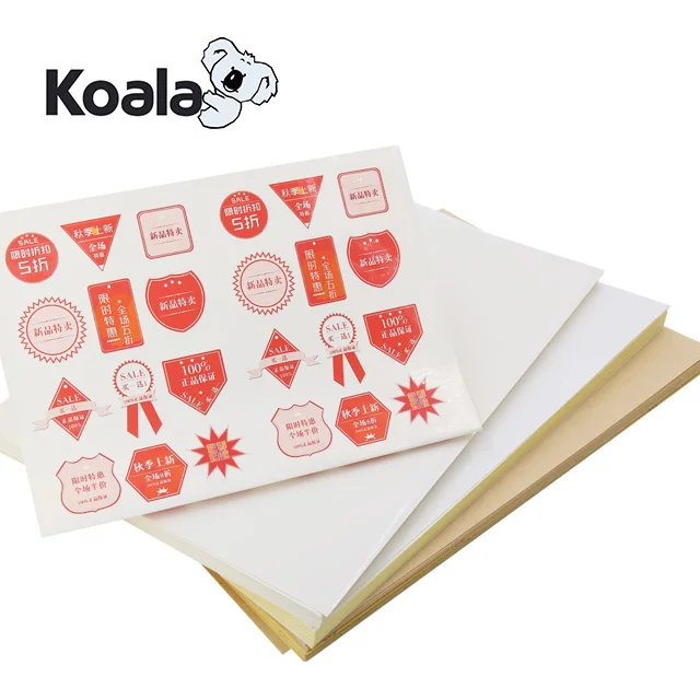 koala premium 100um inkjet glossy PP waterproof sticker label film  A4*50, self adhesive pp film