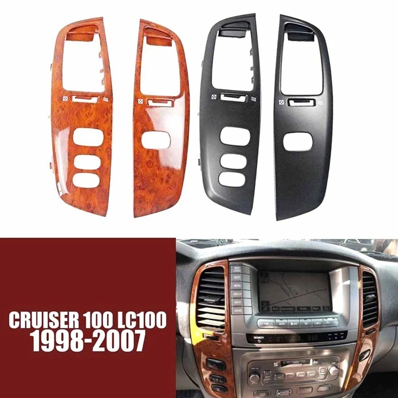Wood Grain Effect Dashboard Air Vent For Toyota Land Cruiser 100 LC100 FJ100 (LHD) - Black Plastic