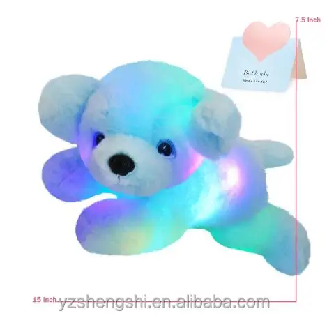 CE EN71 Luminous Stuffed Rainbow Koala Elephant Cat Unicorn Glow Plush Toys with LED Night Music Lights Lullabies Gifts for Kids