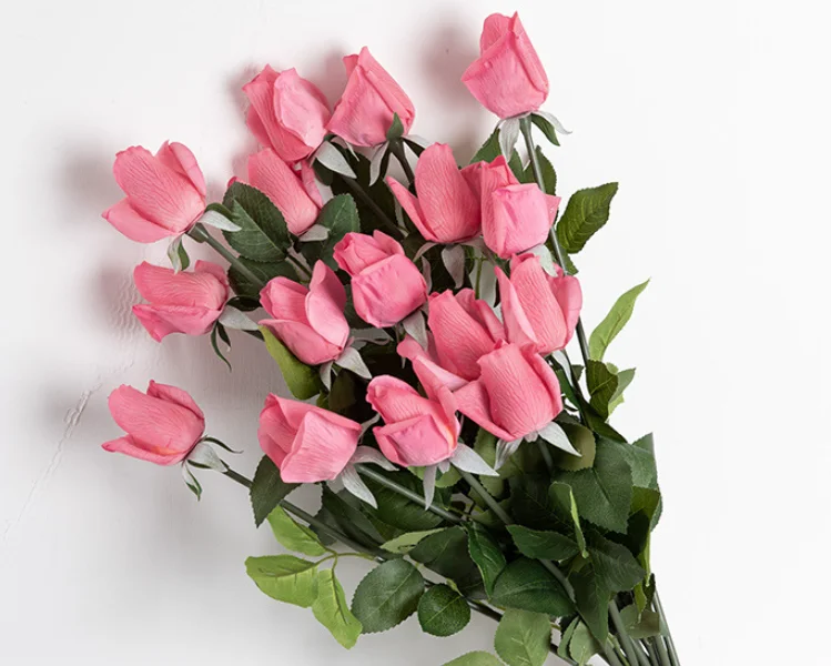 Wholesale High Quality Artificial Rose Buds Real Touch Latex Coated