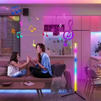 Smart RGB Led Dream Color Floor Lamps Music Sync Modern 16 Million Color Changing Standing Mood Light with APP Remote Control