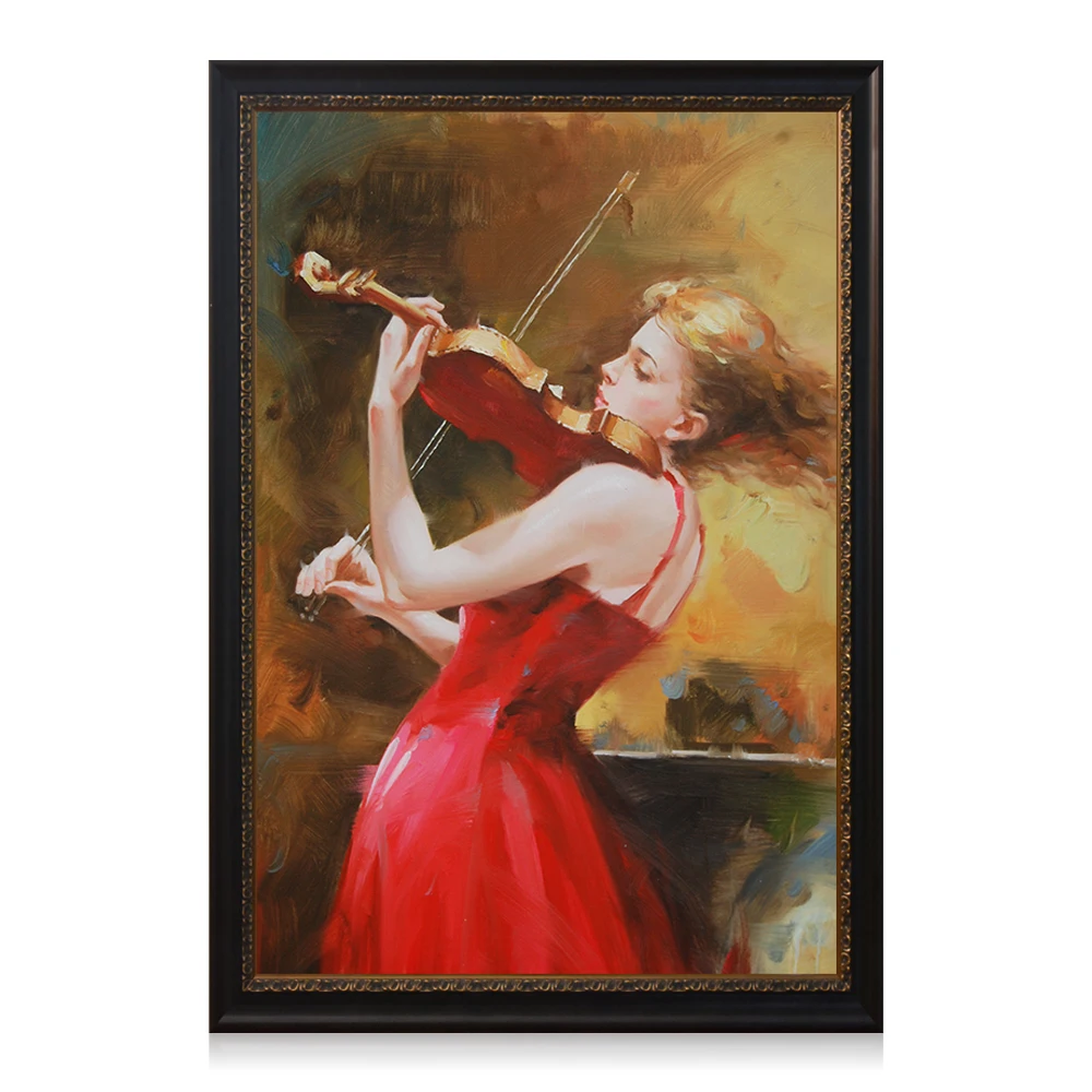 Beautiful Woman Portrait - Elegant Young Girl Playing Violin