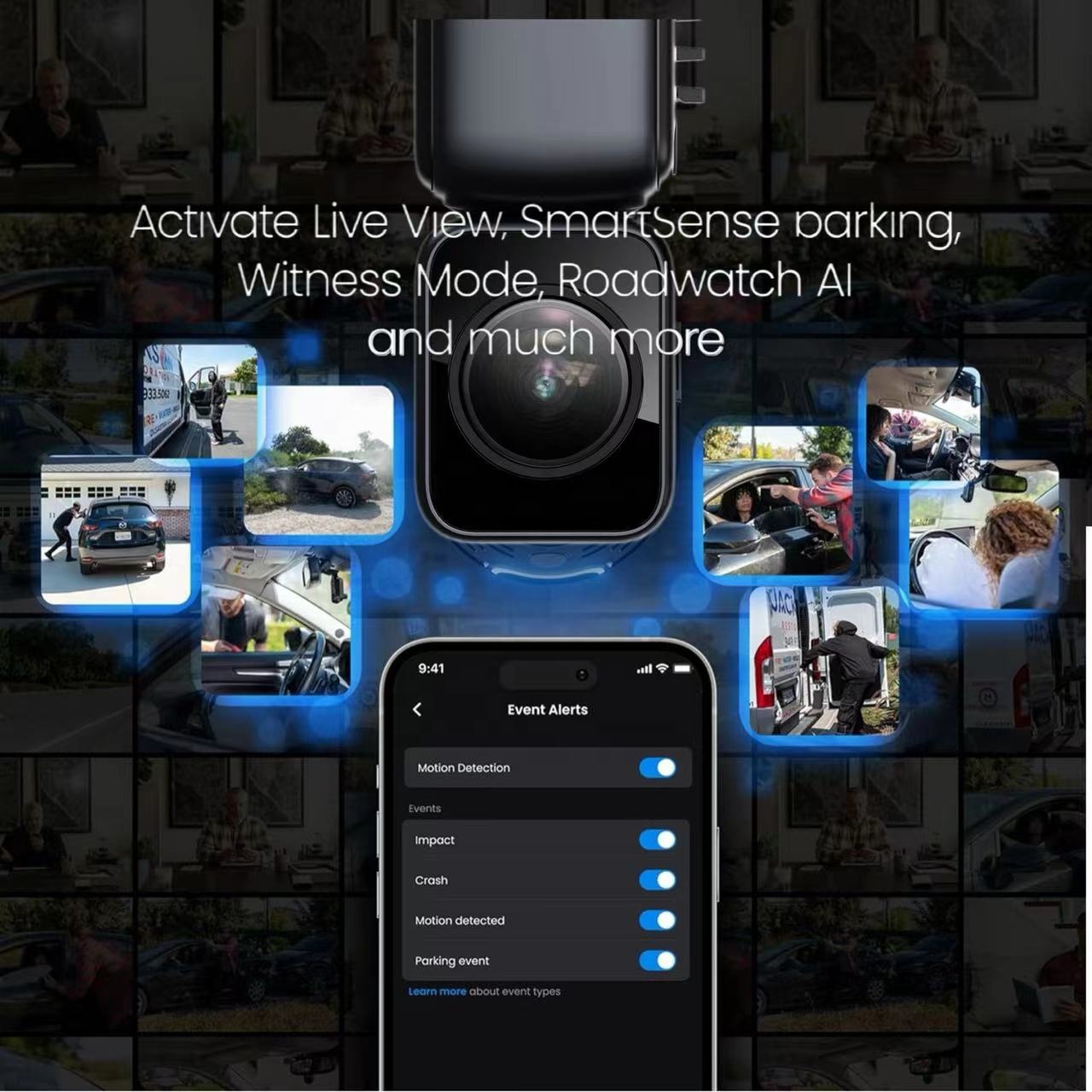 4K Smart HD Cloud Driving Recorder with 4G LTE and GPS Smart Sense Parking and Roadwatch 4K Front and Rear Dash Cam