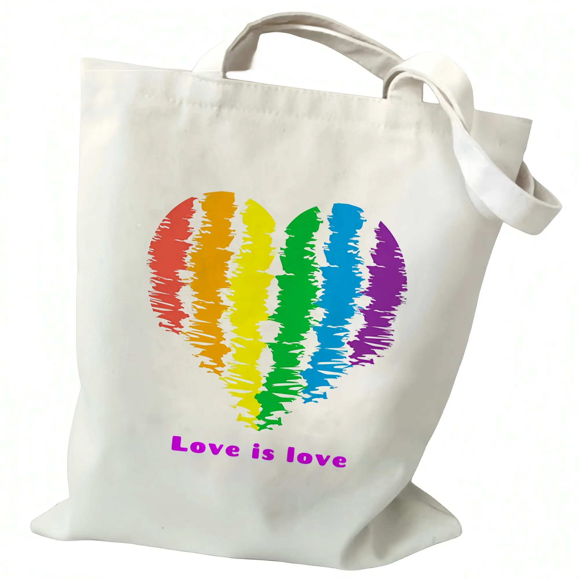 Tas Tote bendera pelangi Pride tas belanja kanvas pelangi tas Tote Pride  tas tangan kanvas kanan Equity LGBTQ Pride