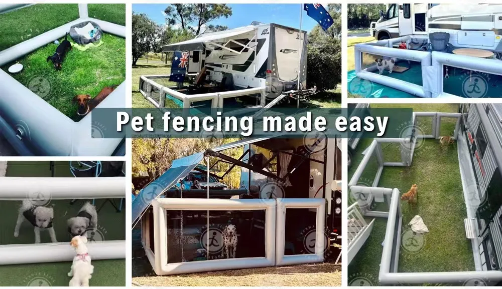 Inflatable Dog Fence Pet Fencing Inflatable Fence Caravan For Dogs