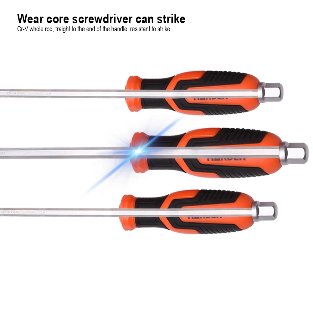 HARDEN Professional Magnetic Screw Driver Hand Tools CRV Flat Slotted Screwdriver