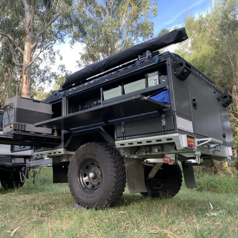 Lightweight Off Grid Slide Out Camper Trailers 4x4 Jeep Overland Expedition Trailer