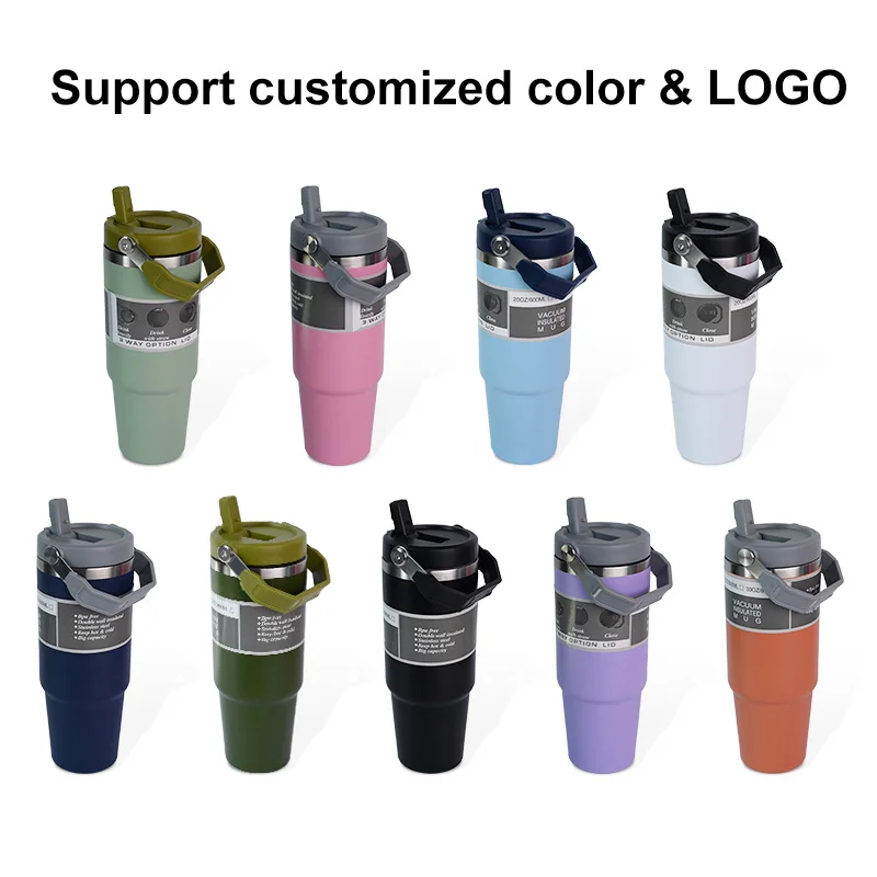 Wholesale bulk iceflow 30oz flip straw cute double wall stainless steel tumblers insulated thermal custom coffee cups with lids