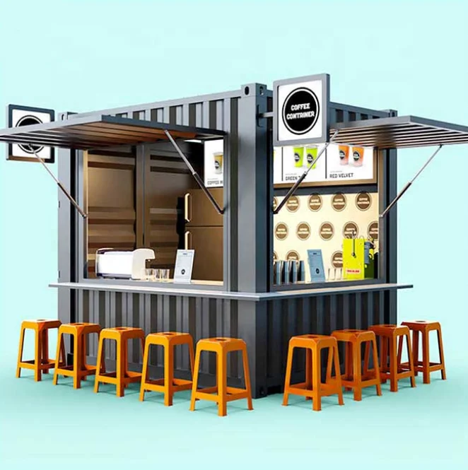 3d Illustration Mini Cafe Container 10ft Stock Illustration