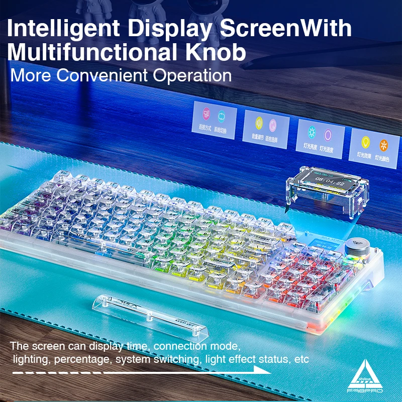 AULA F98PRO Custom PBT Wireless RGB Blue Backlit Keyboard