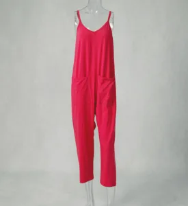 New TOB Maternity Overalls V-neck Strap Casual Pocket Loose Women's Jumpsuit