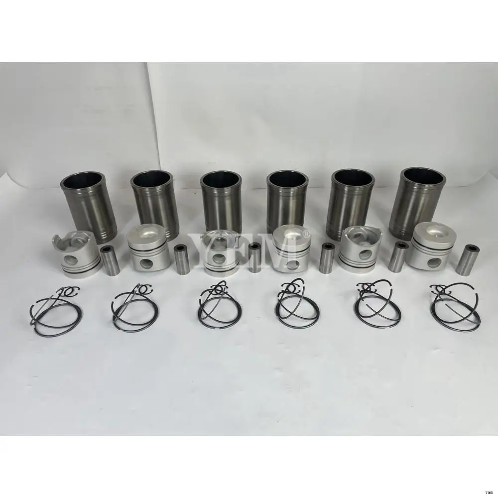 Engine Liner Kit With Cylinder Liner Piston Rings Set Fit for Mitsubishi 6D15