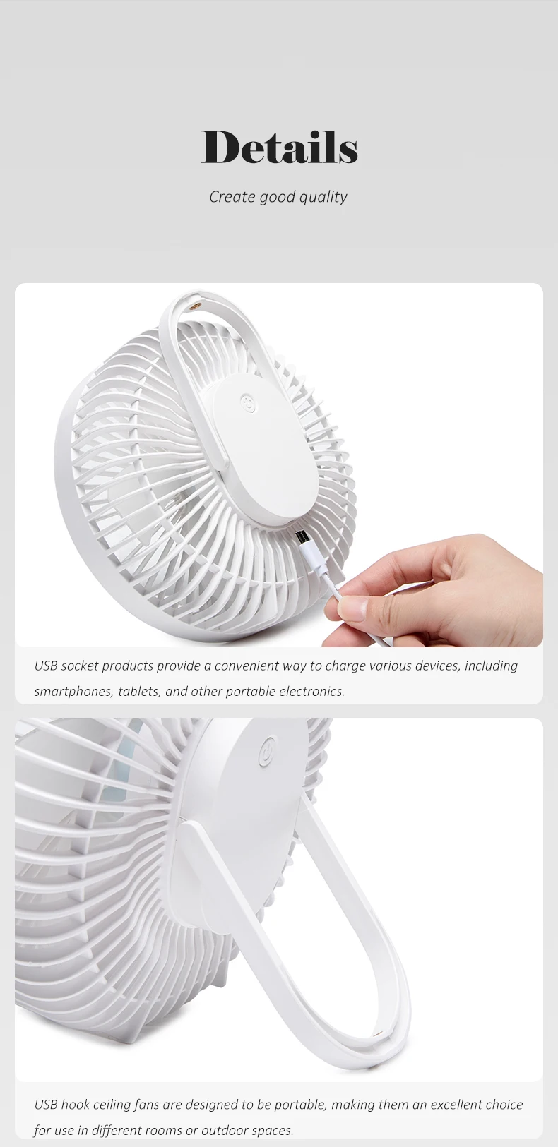 4000mAh Flexible Stand Fans Oscillating Rotating Rechargeable Electric ...