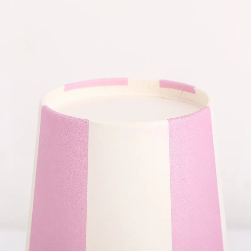 Pink Blue Stripe Dot Disposable Tableware Sets Paper Cups Wedding Birthday Party Supplies Decoration