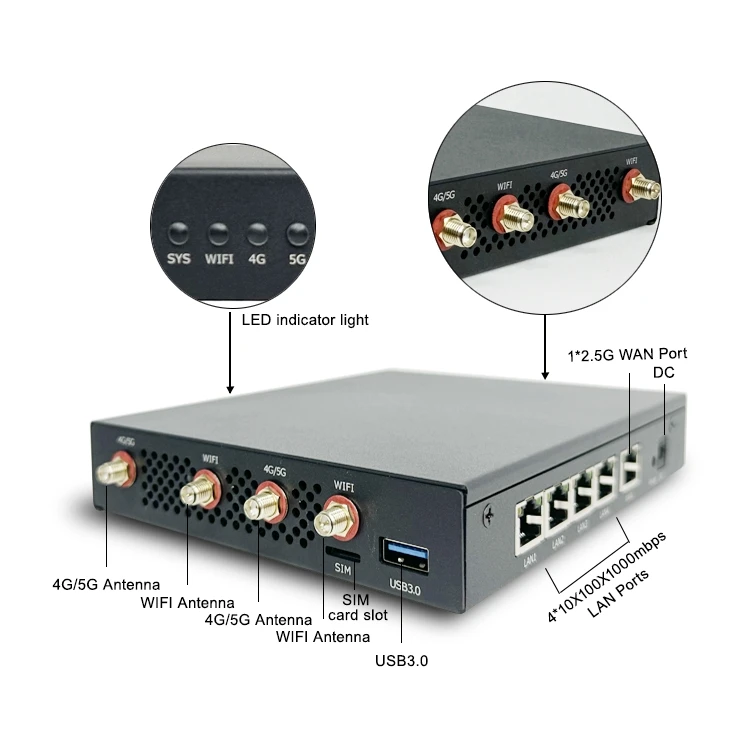 AX3000 Wifi 6 5G Router with MTK7981 - Supports Cat4/6/12/16/20