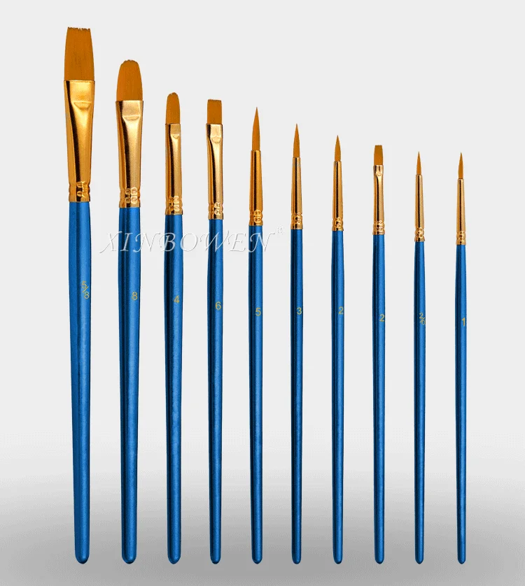 Xinbowen Artist Painting Brushes Oil Watercolor Paintbrush Set 10 Pcs