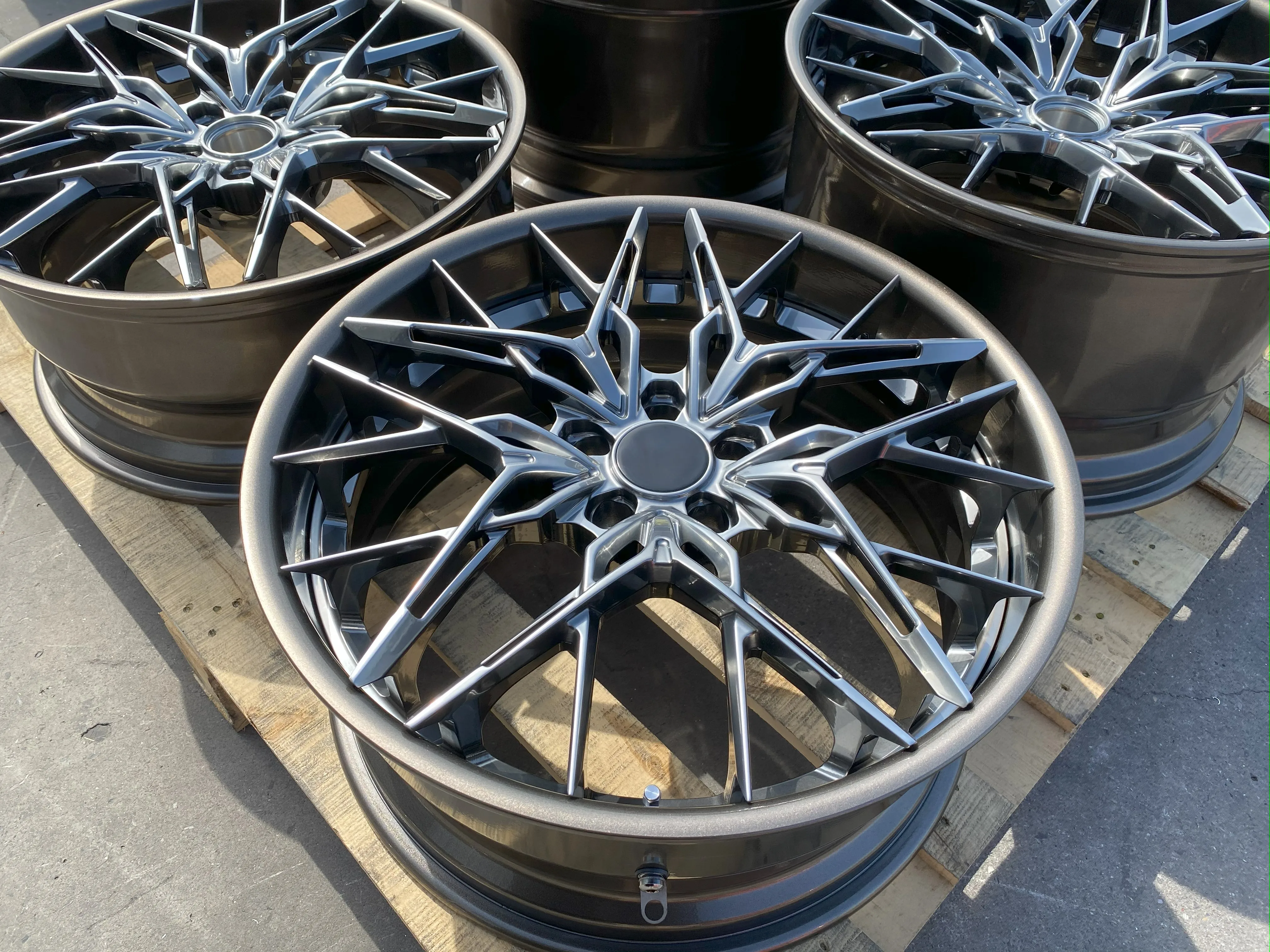 Forged 2 piece muti spokes custom aluminum alloy wheels 16 17 18 19 20 21 22 23 24 inch 5x112 5x114.3 5x120 rim hub