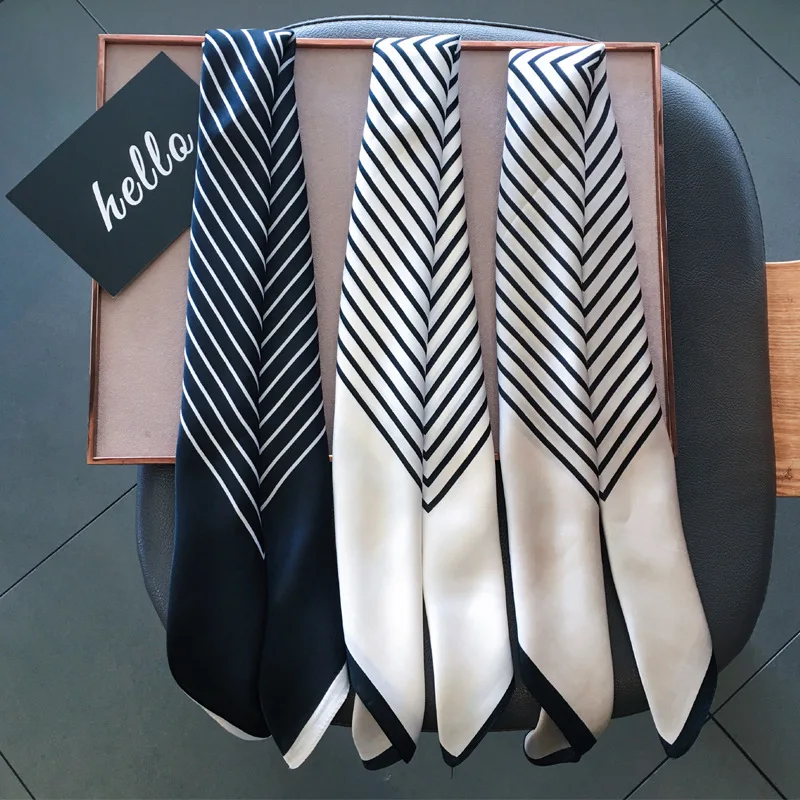 Korean Ins Striped Small Square Scarf 