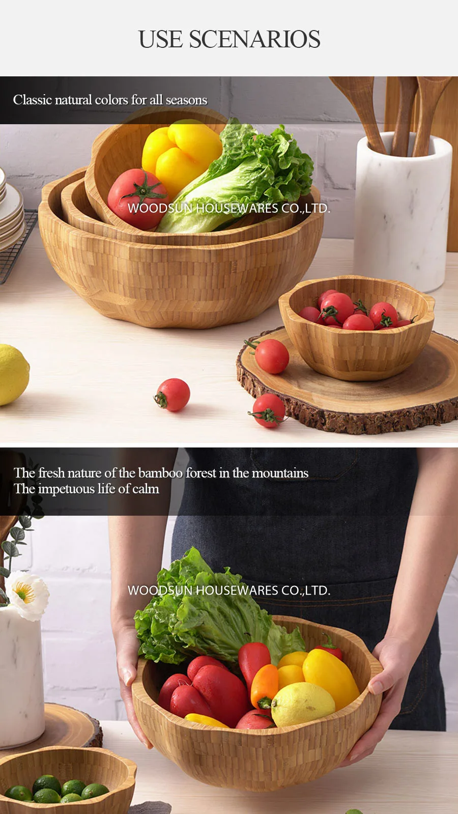 Woodsun Factory Kitchen Accessories Bamboo Salad Bowl Buy Kitchen