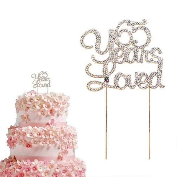 Alibaba.com: 65 Years Loved Crystal Cake Topper, Rhinestone Metal ...