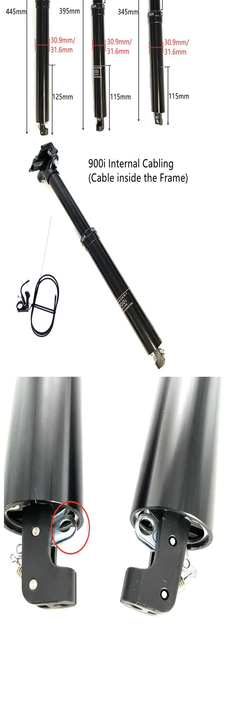 KS EXA Form 900I MTB Dropper Seatpost - Adjustable 100/125mm