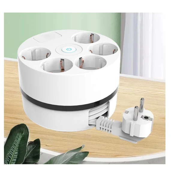 2023 5 Power Socket 2 Usb Ports 1 Type C Desktop Power Strip Electric Extension Socket Europe Plug Socket
