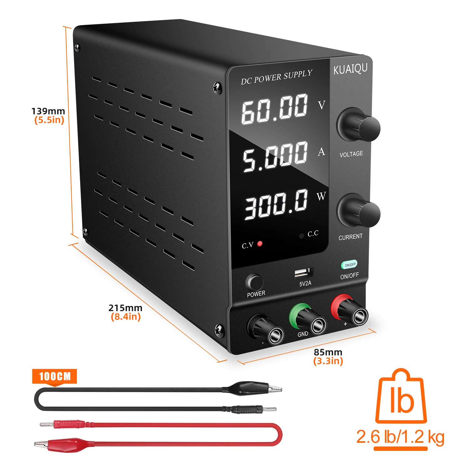 NICE-POWER SPPS-C605 ブラック 60V 5A 可変式ラボ用AC/DC溶接機電源