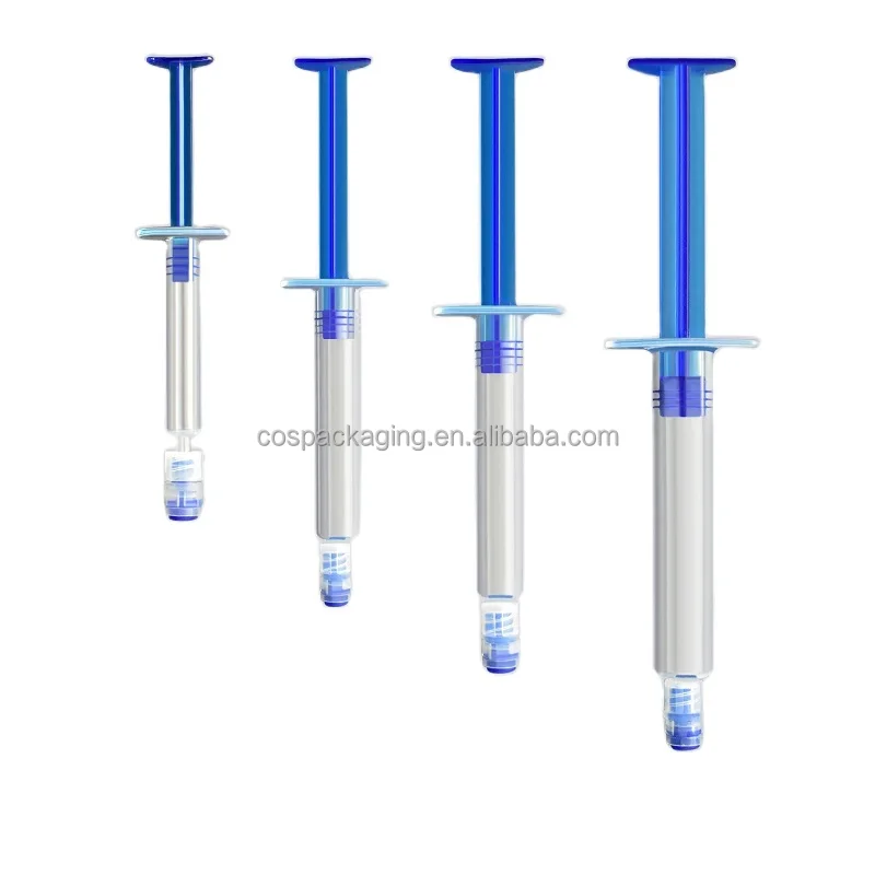 1ml 3ml 5ml 10ml Blue Cosmetic Syringe for Hyaluronic Acid Collagen Back Push Skincare Essence Eye Cream Syringe Plastic Bottle