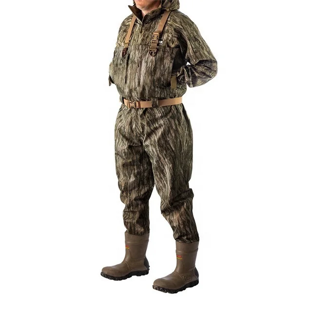 ATM Breathable Chest Waders With Removable Cotton Liner and Thinsulate Rubber Boots for Men Hunting
